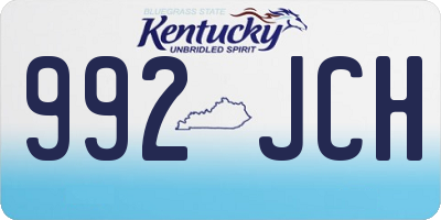 KY license plate 992JCH