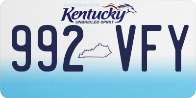 KY license plate 992VFY