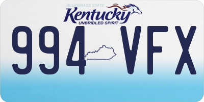 KY license plate 994VFX