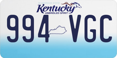 KY license plate 994VGC