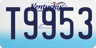 KY license plate T9953