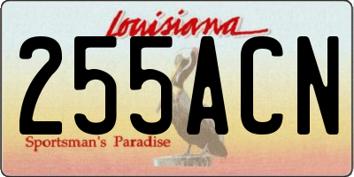 LA license plate 255ACN