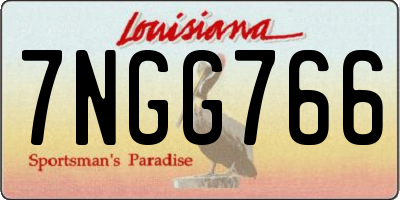 LA license plate 7NGG766