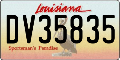 LA license plate DV35835