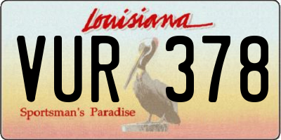 LA license plate VUR378
