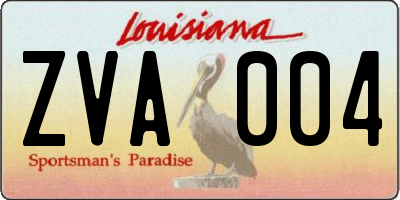 LA license plate ZVA004