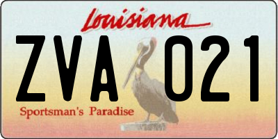 LA license plate ZVA021