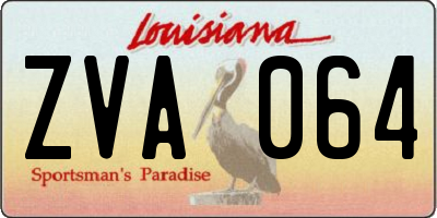 LA license plate ZVA064