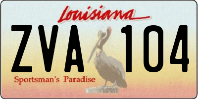 LA license plate ZVA104