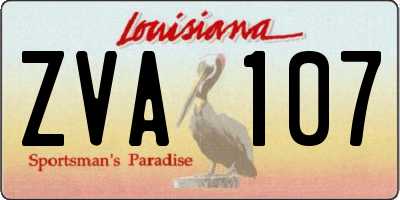 LA license plate ZVA107