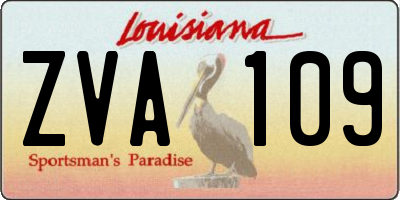 LA license plate ZVA109
