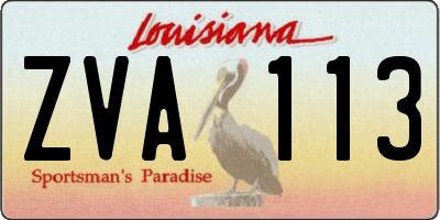 LA license plate ZVA113