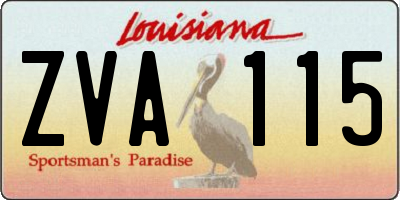 LA license plate ZVA115