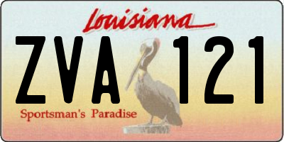 LA license plate ZVA121