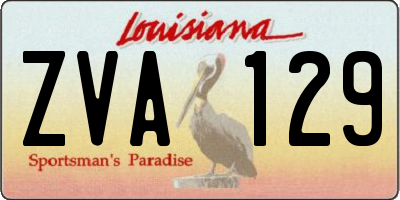 LA license plate ZVA129