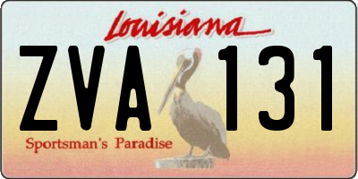 LA license plate ZVA131