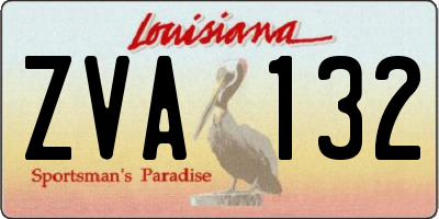 LA license plate ZVA132
