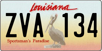 LA license plate ZVA134
