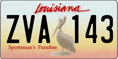 LA license plate ZVA143
