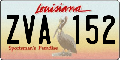 LA license plate ZVA152