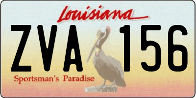 LA license plate ZVA156