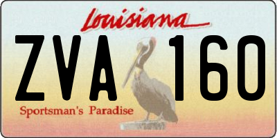 LA license plate ZVA160
