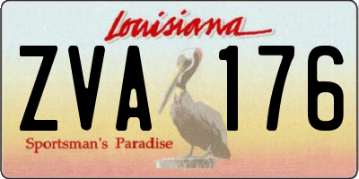 LA license plate ZVA176