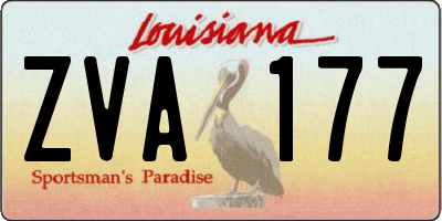 LA license plate ZVA177