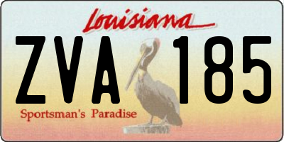 LA license plate ZVA185