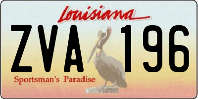 LA license plate ZVA196