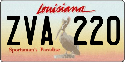 LA license plate ZVA220
