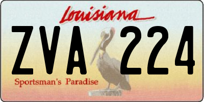 LA license plate ZVA224