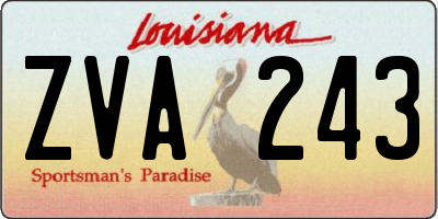 LA license plate ZVA243