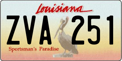 LA license plate ZVA251
