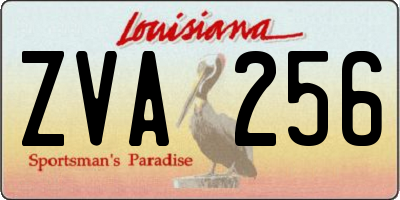 LA license plate ZVA256
