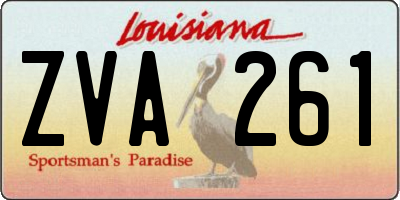 LA license plate ZVA261