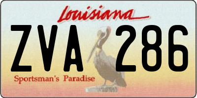 LA license plate ZVA286