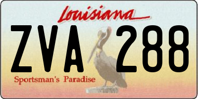 LA license plate ZVA288