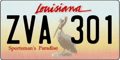 LA license plate ZVA301
