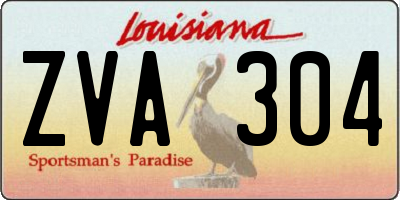 LA license plate ZVA304