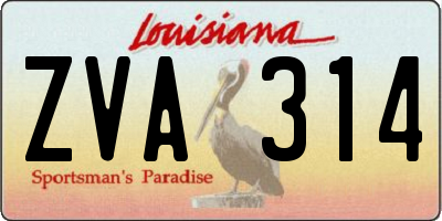LA license plate ZVA314