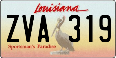 LA license plate ZVA319