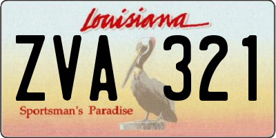 LA license plate ZVA321