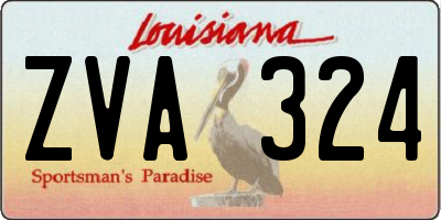 LA license plate ZVA324