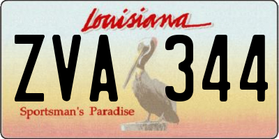 LA license plate ZVA344