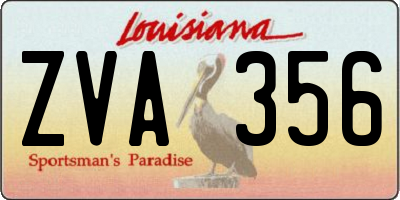 LA license plate ZVA356
