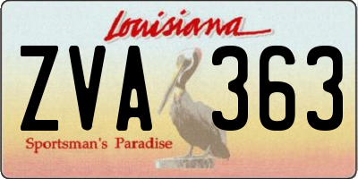 LA license plate ZVA363