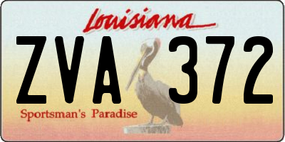 LA license plate ZVA372