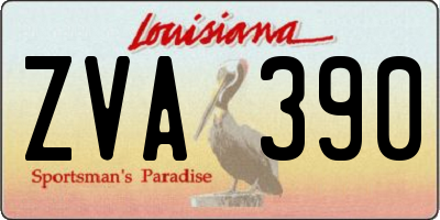 LA license plate ZVA390