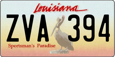 LA license plate ZVA394